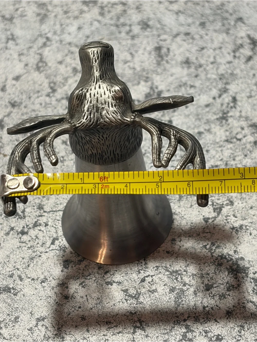 Vintage Jägermeister Pewter and Stainless Steel Stag Head Shot Glass and Jigger